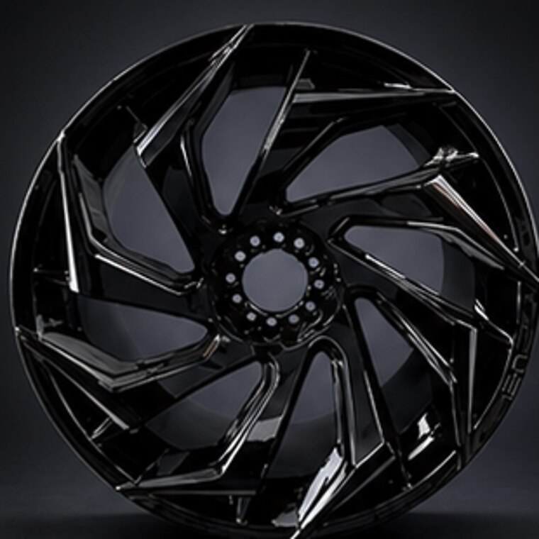 Gloss black powder coated wheel